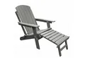 Produktbild: osoltus Gartenlounge-Sessel osoltus Canadian Deckchair Adirondack Stuhl incl. Fußhocker HDPE Grau