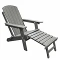 Produktbild: osoltus Canadian Deck Chair Adirondack Stuhl incl. Fußhocker HDPE Grau
