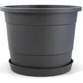 Produktbild: Plastard Blumentopf Terra Ø 54 cm mit Untersetzer Anthrazit Pflanzkübel mit Überlauf - Grau