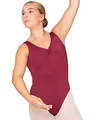 Produktbild: tanzmuster Ballett Trikot Damen breite Träger - Carolin - BH-Pad-Einschub - Cut-Out Rücken - geraffter Ausschnitt - burgunder 36 - roter Tanz Body - Ballettkleidung für Erwachsene