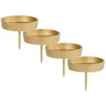 Produktbild: Spetebo Kerzentülle Alu Kerzenpick für Stumpenkerzen 4er Set gold (Set, 4 St., 4er-Set), Metall Kerzenhalter für Kugelkerzen goldfarben Ø 9 cm