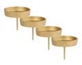 Produktbild: Alu Kerzenpick für Stumpenkerzen 4er Set - 9 cm in Gold - Metall Kerzenhalter für Kugelkerzen - Kerzen Stecker für Advents und Weihnachts Gesteck