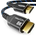 Produktbild: deleyCON 10m 8K HDMI 2.1b Kabel (48G, ULTRA Highspeed) 8K@60Hz 4K@144Hz 120Hz 2K@144Hz/165Hz EARC HDCP 2.3/2.2 - für DTS:X HDR Dolby Atmos TV PS5 Xbox Soundbar Monitor