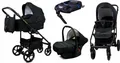 Produktbild: BabyLux® TRAILUX | 4in1 Kinderwagen Set | Onyx | Kombikinderwagen | Kinderwagenset | Isofix-Basisstation + Buggy + Babywanne + Autositz / Auto-Babyschale