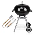Produktbild: Lone Star BBQ mit Griffen BBQ Holzkohle mit Deckel und Rädern - Barbecue-Grill m