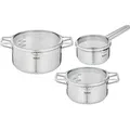 Produktbild: TEFAL NORDICA 6-Teiliges Set Mit Stielkasserolle 16cm + Deckel Und Kochtöpfen 20/24cm + Deckel - Silber