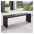 Produktbild: DanDiBo Gartenbank Metall Massiv Wetterfest Schwarz 60-120 cm Sitzbank Modern Ida, auch als Kaminholzregal ideal schwarz 120 cm
