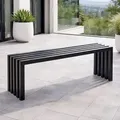 Produktbild: DanDiBo Gartenbank Wetterfest Metall Outdoor Schwarz 96245 Ida 120 cm Sitzbank Garten Bank Parkbank Eisen - Schwarz