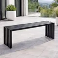 Produktbild: DanDiBo Gartenbank Wetterfest Metall Outdoor Schwarz 96245 Ida 120 cm Sitzbank Garten Bank Parkbank Eisen