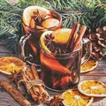 Produktbild: 20 kleine Cocktailservietten Glogg Glühwein Winter Zimt Weihnachten Deko 25x25cm