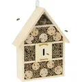 Produktbild: Bienenhotel, Nisthilfe Wildbienen, Garten, Balkon, Insektenhotel Zum Hängen, Holz, Hbt 38 X 29 X 9 Cm, Natur - Relaxdays
