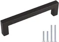 Produktbild: 10 Stück Schwarz Möbelgriff Schrankgriffe Edelstahl Relinggriffe LSJ12BK160 Türgriffe Schrank Küchengriff 160 Schrankgriffe Schubladengriffe Quadratischer Griff (Bohrlochabstand: 160mm)
