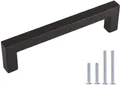 Produktbild: 10 Stück Schwarz Möbelgriff Schrankgriffe Edelstahl Relinggriffe LSJ12BK160 T...