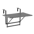 Produktbild: greemotion Balkonhängetisch Toulouse in Anthrazit-Grau - Balkontisch zum Einhängen aus Streckmetall und Kunststoffummantelung - Hängetisch klappbar - Outdoor-Tisch 56 x 60 x 40 cm