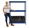 Produktbild: PROREGAL® Schwerlastregal Reifenregal Räderregal TIGER 180x130x50cm 12 Reifen + 1 Ablage Blau, Für Winterreifen Sommerreifen Allwetterreifen mit Fachböden