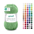 Produktbild: Gründl Wolle Cotton Quick uni - dünne Wolle zum Häkeln - Strickgarn - Häkelgarn - Glänzend und hautfreundlich - 100% Baumwolle - 1 Knäuel 50 g / 125 m - Nadelstärke 3-4 - salbei