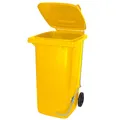 Produktbild: 240 Liter Mülltonne/Müllgroßbehälter, gelb, mit Fußpedal für handfreie Bedienung