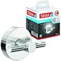 Produktbild: Tesa - smooz Handtuchhaken, verchromter Edelstahl - Bad-Haken zur Wandbefestigung ohne Bohren, inkl. Klebelösung - 63 mm x 50 mm x 50 mm