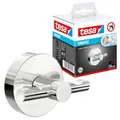 Produktbild: tesa SMOOZ Handtuchhaken, verchromter Edelstahl - Bad-Haken zur Wandbefestigung ohne Bohren, inkl. Klebelösung - 63 mm x 50 mm x 50 mm