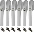 Produktbild: Abus FG300 abschließbarer Fenstergriff, Silber, im Set 6 Stück alle gleichschließend mit insgesamt 12 Schlüssel