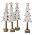 Produktbild: Tannenbaum Deko Filz Beige Rot Weihnachtliches Set 21cm 4 Stk, 4 Stück