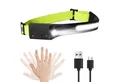 Produktbild: LQWELL LED Stirnlampe Wiederaufladbar, COB-Breitstrahl & Spotlight USB-Lade- Kopflampe (5 Modi Wasserdichte Headlight, 1-St., mit Bewegungssensor & Reflektierendem Kopfband), für Joggen, Radfahren, Camping