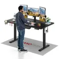 Produktbild: SANODESK QS1 Höhenverstellbarer Schreibtisch 160x60cm elektrisch 4 Memory-Funktion Antikollisionsschutz 70 kg Tragkraft Haken Kabelmanagement(Schw... - Schwarz