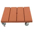 Produktbild: HRB WPC Pflanzenroller witterungsbestaendig 80 kg Tragkraft, Rollbrett Pflanzen, Untersetzer Blumentopf für den Innen- sowie Außenbereich (Eckig 30x30 cm, Terracotta)