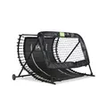 Produktbild: EXIT Toys Kickback Fußball Rebounder - 124x90cm - Trainiere Deine Balltechnik - Üben schießen, passen, annehmen, Tor hüten und köpfen - 7 Positionen - Mir Räder; Einfach Versetzbar - Schwarz