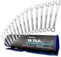 Produktbild: TAVIALO Gabel- und Ringschlüssel WERKFIX Ring-Maulschlüsselsatz 15-tlg. 6-21mm CrV-Stahl, mattiert (15 Maulschlüssel 6-21 mm), in stabiler Roll-Tasche für KFZ & Montage