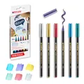 Produktbild: edding 1340 Metallic Pinselstift - 6er-Set - flexible Pinselfeder 1-6 mm - Metallic marker zum Schreiben, Zeichnen und Skizzieren - hohe Deckkraft auch auf dunklem Papier