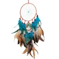Produktbild: Traumfänger 60cm Dreamcatcher Handgefertigt Vintage Feder Traumfänger Blau Dr...
