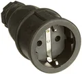 Produktbild: PCE Vollgummi-Schutzkontakt-Kupplung 40554L Schwarz 250 V~ / 16 A IP 20