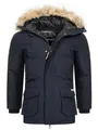 Produktbild: Geographical Norway Herren Winter Jacke Outdoorjacke Winter Parka warm gesteppt Steppjacke, Farbe:Navy, Größe:XXL