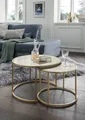 Produktbild: Concept Santos Couchtisch 2er-Set Glas Marmor Nero Gold