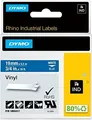 Produktbild: Dymo Rhino Coloured Vinyl - Vinyl - permanenter Klebstoff - weiß auf blau - Roll (1.9 cm x 5.5 m)