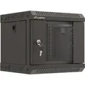 Produktbild: Lanberg WF11-3304-10B, Wandmontiertes Regal, 4U, 30 kg, Sperrschloss, Ablageschienen, Verbessertes Kabelmanagement - Schwarz
