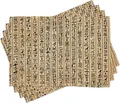 Produktbild: ABAKUHAUS ägyptisch Platzmatten, Altes Hieroglyphen-Schmutz-Muster auf Streifen-Archäologie-Geschichtssprache, 30 x 45 cm, Sand Braun Schwarz