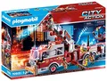 Produktbild: PLAYMOBIL City Action 70935 Feuerwehr-Fahrzeug: US Tower Ladder mit verlängerbarer, funktionsfähige Wasserpumpe mit Schlauch und Pumpkolben, Blinklicht und Original Sirenen-Sound, ab 5 Jahren
