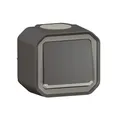 Produktbild: LEGRAND, Plexo New Feuchtraum-Aufputz-1-Fach Wechselschalter mit Kontrollfunktion, integrierte Indikatorleuchte, 10 Ampere, 250 Volt, IP55 - IK07, Farbe: Anthrazit, 069721L