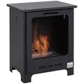 Produktbild: HOMCOM Echtfeuer-Dekokamin Ethanol-Kamin, Bio-Ethanol-Brenner, 40 x 30 x 50 cm, Schwarz schwarz