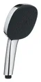 Produktbild: GROHE Vitalio 110, Duschkopf, 14l pro Min (Handbrause mit 2 Strahlarten, per Drehregler verstellbar, Universalanschluss, Silikonring schützt Duschbrause bei Stürzen), eckig, chrom, 26925001