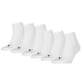 Produktbild: Puma Unisex Quartersocken 6 Paar aus Baumwollmix, kurze Socken für Damen und Herren, Größe 35-38 in Weiß
