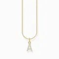 Produktbild: THOMAS SABO Damen Halskette Silber Buchstabe A Goldfarben KE2240-414-14-L45V