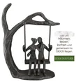 Produktbild: GILDE Dekoobjekt Eisen Design Skulptur LOVERS brüniert, Paar auf Schaukel am Baum mit S