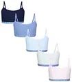 Produktbild: TupTam Mädchen Bustier mit Spaghettiträger 5er Pack, Farbe: Sportive Life Dunkelblau Blau Rosa, Größe: 140-146