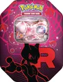 Produktbild: Pokémon-Sammelkartenspiel: Tin-Box Team Rocket – Mewtu-ex (1 holografische Promokarte & 4 Boosterpacks)