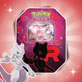 Produktbild: Pokémon Ewige Rivalen Tin Mewtu ex Deutsch – 4 Boosterpacks, Promo Karte & Code