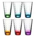 Produktbild: Leonardo Optic Trink-Gläser 6er Set, spülmaschinenfeste Longdrink-Gläser, bunte Trink-Becher aus Glas, farbiges Getränke-Set, 300 ml, 025923