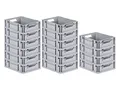 Produktbild: PROREGAL SuperSparSet 16x Eurobox NextGen Economy | Griffe offen |HxBxT 12x30x40cm | 11 Liter | Eurobehälter, Transportbox, Transportbehälter, Stapelbehälter
